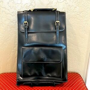 Ecosusi Unisex Large Black Vegan Leather Laptop Backpack